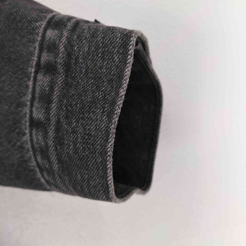 リーバイス Levis 裏地チェック襟ボアブラックデニムジャケット メンズ  S